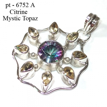 925 sterling silver best selling mystic topaz designer pendant jewellery
